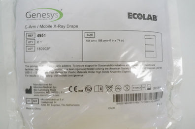 Genesys 4951 Microtek Ecolab C-Arm/Mobile X-Ray Drape 41inch x 74inch